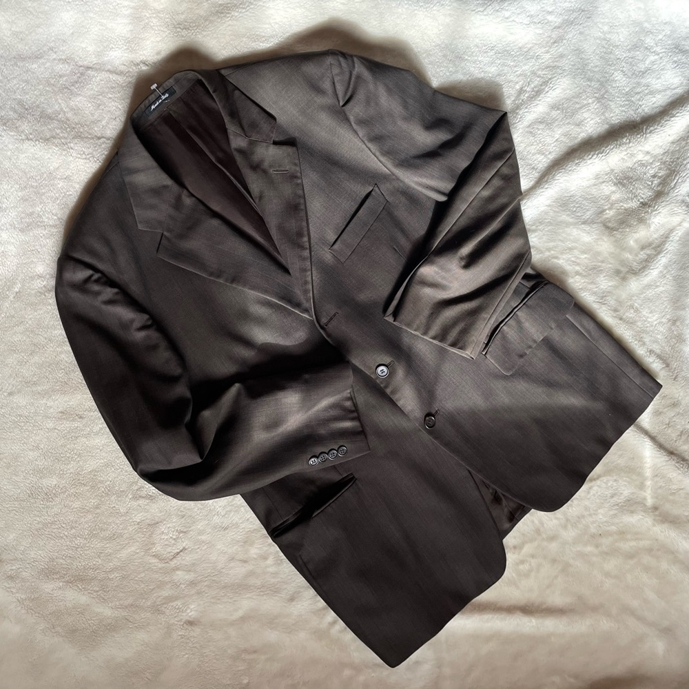 Pronto Uomo Firenze Dark Brown Wool Blazer - Picture 13 of 15